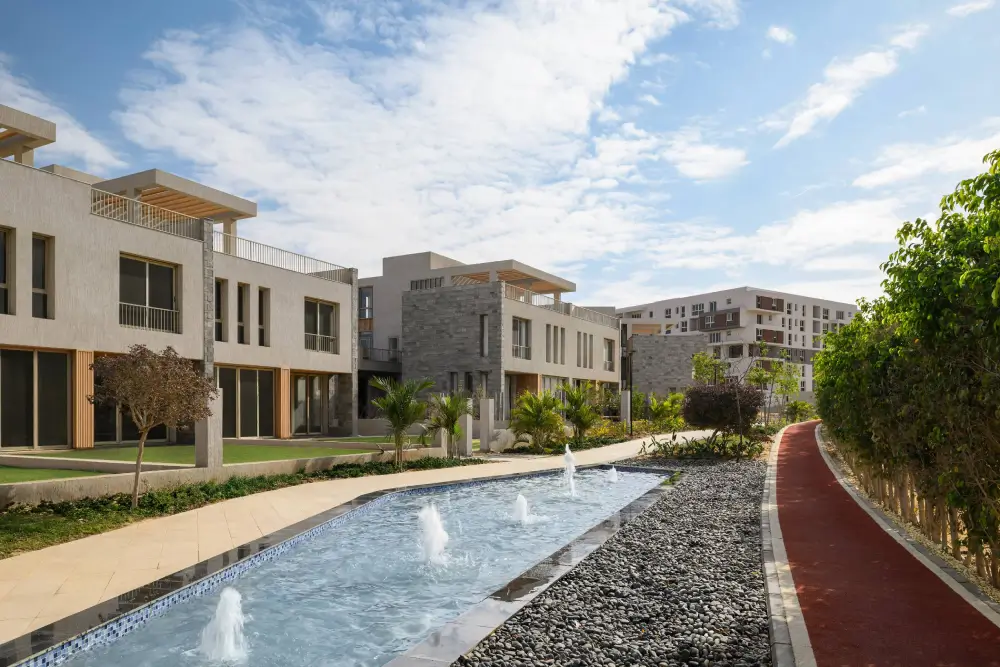 Landscaped residential areas inside Aria Compound